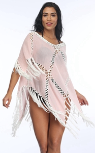 4717Fringe Crochet Beachwear Shawl